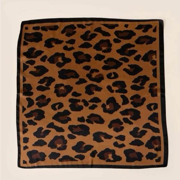 Brown and Black Leopard Print Scarf - Picture 5 of 7